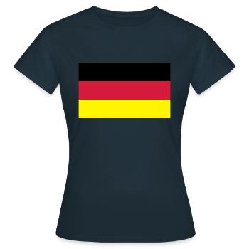Deutschlandflagge - Frauen T-Shirt - Navy - Vorne - AI Model Female 172 dark (172cm)
