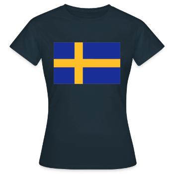 Schweden Flagge - Frauen T-Shirt - Navy - Vorne - AI Model Female 172 dark (172cm)