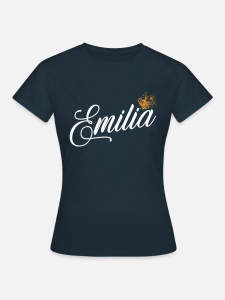 Emilia Custom Name für Frauen Kinder Kleinkinder - - Frauen T-Shirt - Navy