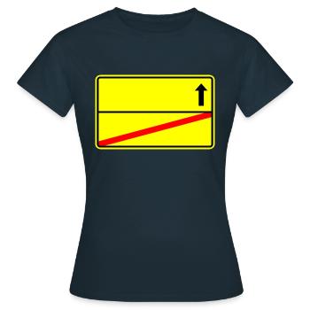 Panneau de signalisation modèle - T-shirt Femme - marine - Devant - AI Model Female 172 dark (172cm)