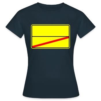 Panneau de signalisation modèle - T-shirt Femme - marine - Devant - AI Model Female 172 dark (172cm)