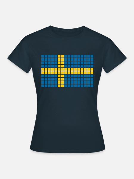 Mozaika szwedzka - T-shirt dam - marinblå