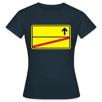 Ortsschild - Frauen T-Shirt - Navy - Vorne - AI Model Female 172 dark (172cm)