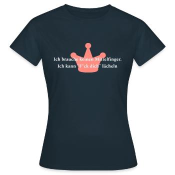 Ich kann "f*ck dich" lächeln. - Frauen T-Shirt - Navy - Vorne - AI Model Female 172 dark (172cm)