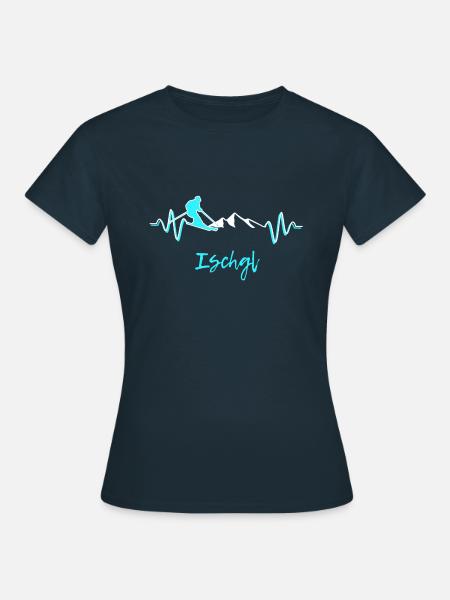 skifahren ischgl - Frauen T-Shirt - Navy