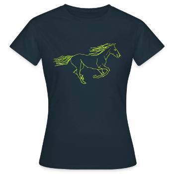 grünes Rennpferd, Pferde T-Shirt - Frauen T-Shirt - Navy - Vorne - AI Model Female 172 dark (172cm)