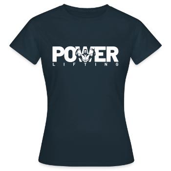 power lifting weiss - Frauen T-Shirt - Navy - Vorne - AI Model Female 172 dark (172cm)