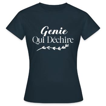 Genie qui déchire - T-shirt Femme - marine - Devant - AI Model Female 172 dark (172cm)