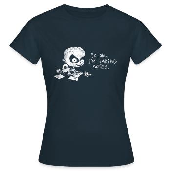 Ghoul Note (white version) - Women's T-Shirt - navy - Front - AI Model Female 172 dark (172cm)