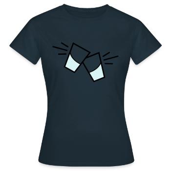 vodka glas - Frauen T-Shirt - Navy - Vorne - AI Model Female 172 dark (172cm)