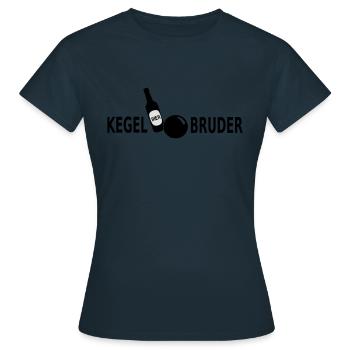 Kegelbruder Bier -- - Frauen T-Shirt - Navy - Vorne - AI Model Female 172 dark (172cm)