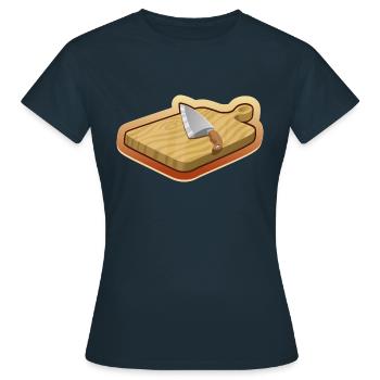 cutting board - Women's T-Shirt - navy - Front - AI Model Female 172 dark (172cm)