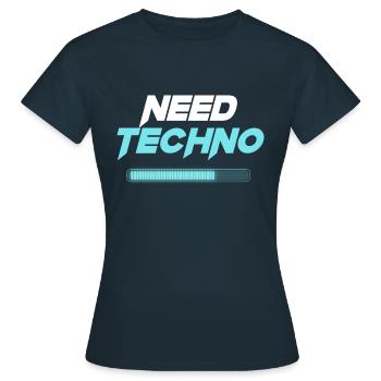 Need Techno - Women's T-Shirt - navy - Front - AI Model Female 172 dark (172cm)