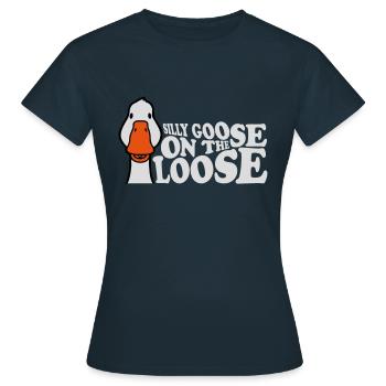 goose on the loose - Women's T-Shirt - navy - Front - AI Model Female 172 dark (172cm)