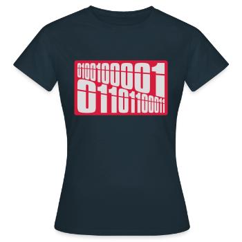 Binary Code Program Language - Women's T-Shirt - navy - Front - AI Model Female 172 dark (172cm)