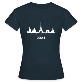Paris Capitale France - T-shirt Femme - marine - Devant - AI Model Female 172 dark (172cm)