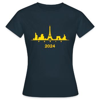 Paris Capitale France - T-shirt Femme - marine - Devant - AI Model Female 172 dark (172cm)