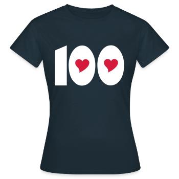 ★ Nummer Hundert 100-Best Jersy Number & Best Age ★ - Frauen T-Shirt - Navy - Vorne - AI Model Female 172 dark (172cm)