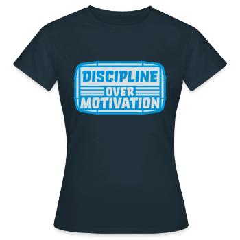 Citation de discipline sur la motivation - T-shirt Femme - marine - Devant - AI Model Female 172 dark (172cm)
