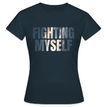 fighting myself Depression Geschenkidee - Frauen T-Shirt - Navy - Vorne - AI Model Female 172 dark (172cm)