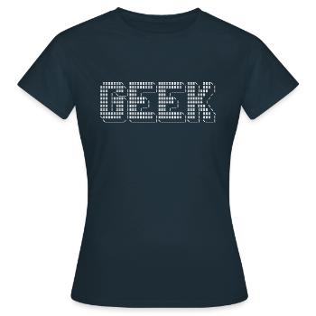 Geek ASCII - T-shirt Femme - marine - Devant - AI Model Female 172 dark (172cm)
