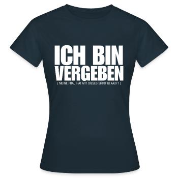 Vergeben - Frauen T-Shirt - Navy - Vorne - AI Model Female 172 dark (172cm)
