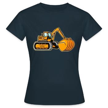 Large Crawler Excavator - Women's T-Shirt - navy - Front - AI Model Female 172 dark (172cm)