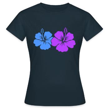 Fleur d’hibiscus - T-shirt Femme - marine - Devant - AI Model Female 172 dark (172cm)
