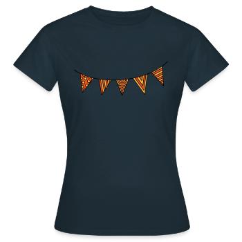 Pennant chain three-colour - Women's T-Shirt - navy - Front - AI Model Female 172 dark (172cm)