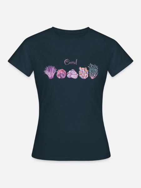 Lebendige Korallenriff-Kunst - Frauen T-Shirt - Navy