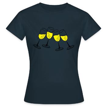 sekt glaeser - Frauen T-Shirt - Navy - Vorne - AI Model Female 172 dark (172cm)