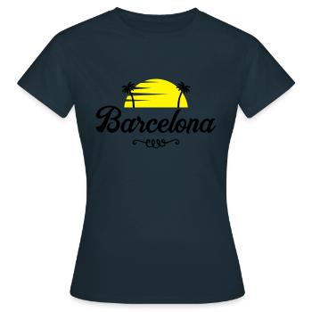 barcelona sunset - Frauen T-Shirt - Navy - Vorne - AI Model Female 172 dark (172cm)