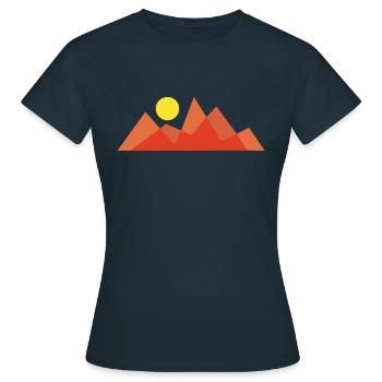 Sunset - Frauen T-Shirt - Navy - Vorne - AI Model Female 172 dark (172cm)