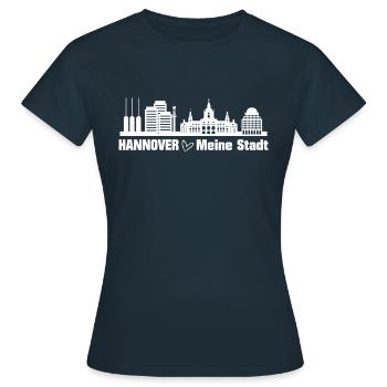 HANNOVER Meine Stadt - Frauen T-Shirt - Navy - Vorne - AI Model Female 172 dark (172cm)