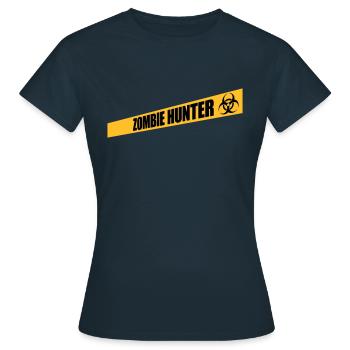 citation d’Halloween de chasseur de zombies - T-shirt Femme - marine - Devant - AI Model Female 172 dark (172cm)