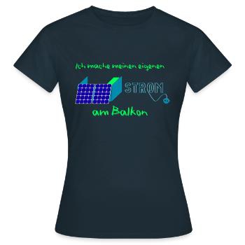 Balkonkraftwerk Energiewende grün - Frauen T-Shirt - Navy - Vorne - AI Model Female 172 dark (172cm)