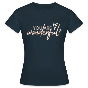 Vous êtes merveilleux - T-shirt Femme - marine - Devant - AI Model Female 172 dark (172cm)