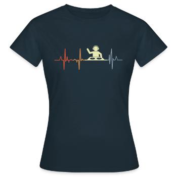 Vintage-DJ-Herzlinie - Frauen T-Shirt - Navy - Vorne - AI Model Female 172 dark (172cm)