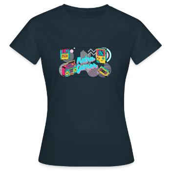 Retro-Gamer - Frauen T-Shirt - Navy - Vorne - AI Model Female 172 dark (172cm)