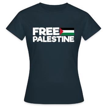 Free Palestine Shirt | Charity | Free Palestine - T-shirt Femme - marine - Devant - AI Model Female 172 dark (172cm)