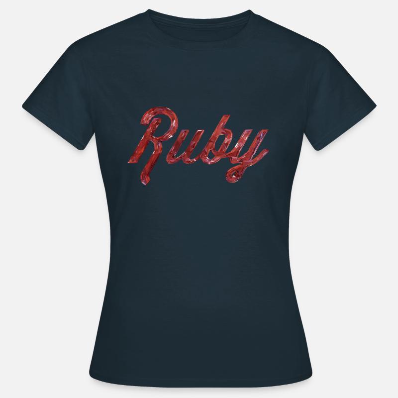 Ruby Stilisierter Text - Frauen T-Shirt - Navy
