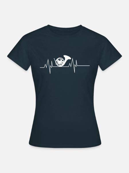 Franse Hoorn Hartslag - Vrouwen T-shirt - navy