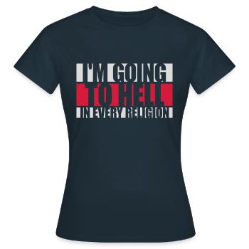 En allant en enfer - T-shirt Femme - marine - Devant - AI Model Female 172 dark (172cm)