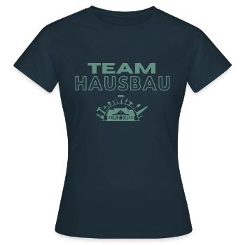 Team Hausbau - Frauen T-Shirt - Navy - Vorne - AI Model Female 172 dark (172cm)