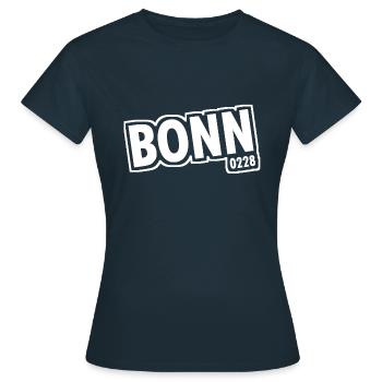 Bonn 0228 Vorwahl - Frauen T-Shirt - Navy - Vorne - AI Model Female 172 dark (172cm)
