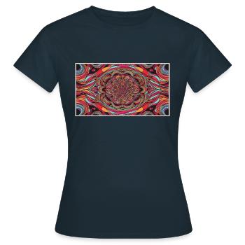 Psychedelisch - Frauen T-Shirt - Navy - Vorne - AI Model Female 172 dark (172cm)