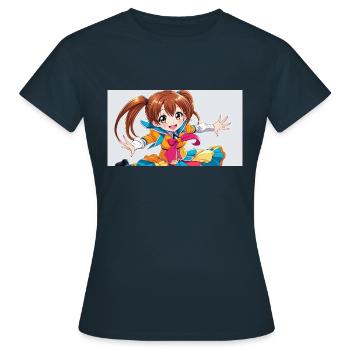 Ein niedliches manga maedchen - Frauen T-Shirt - Navy - Vorne - AI Model Female 172 dark (172cm)