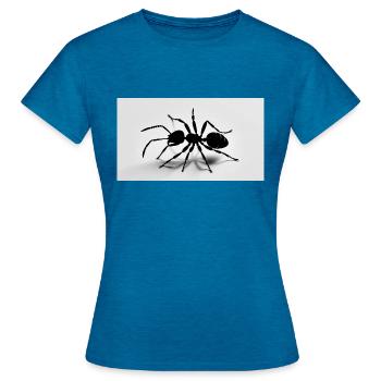 Schwarze Ameisen Silhouette - Frauen T-Shirt - Antikblaues Saphir meliert - Vorne - AI Model Female 172 dark (172cm)