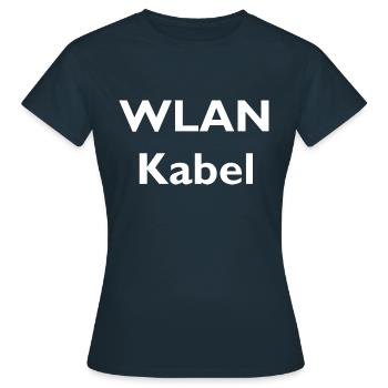 WLAN Kabel - Frauen T-Shirt - Navy - Vorne - AI Model Female 172 dark (172cm)