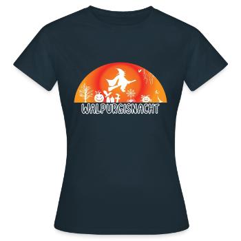 Walpurgisnacht I Hexentanz im Harz I Brocken - Frauen T-Shirt - Navy - Vorne - AI Model Female 172 dark (172cm)